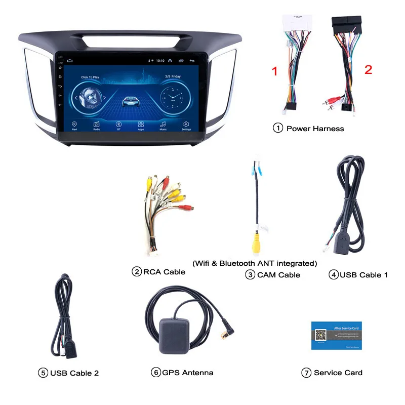 10 Inch Android Car Navigation for Hyundai IX25 Creta 2014‑2018, multi‑language system, upgrade car audio effect