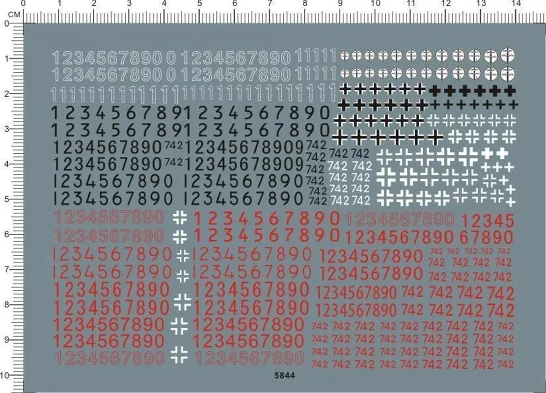 

Немецкие цифры времен Второй мировой войны, фигурки, отметки, железная военная модель, наклейка 5844