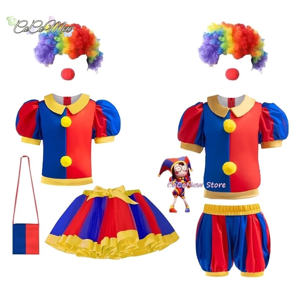 

Детский костюм для косплея, потрясающий костюм принцессы «цирковой помни», топ + юбка-пачка + сумка, детское платье на Хэллоуин, карнавал, лето