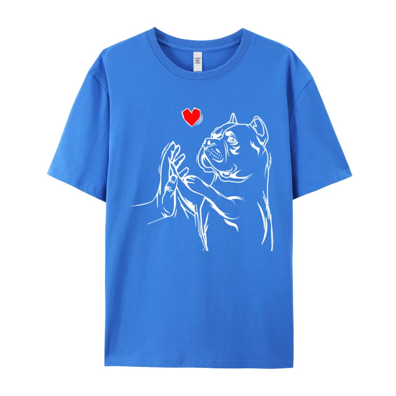 Gift Short Sleeve Tops Tees Mother Day Family Round Collar Pure Cotton Tshirts Man T-shirts American Bully Love Cute Pitbull
