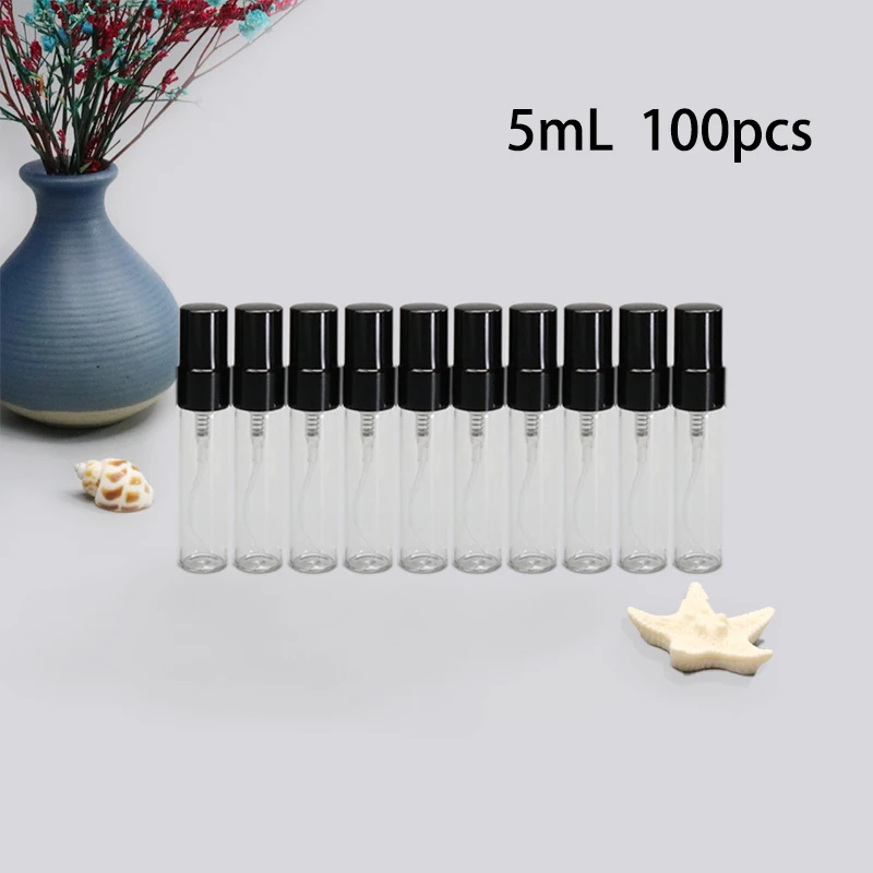100 stks 5 ml/10 ml mini compact helder glas hervulbare vernevelaar Spray Reizen parfumflesje draagbare cosmetische tool
