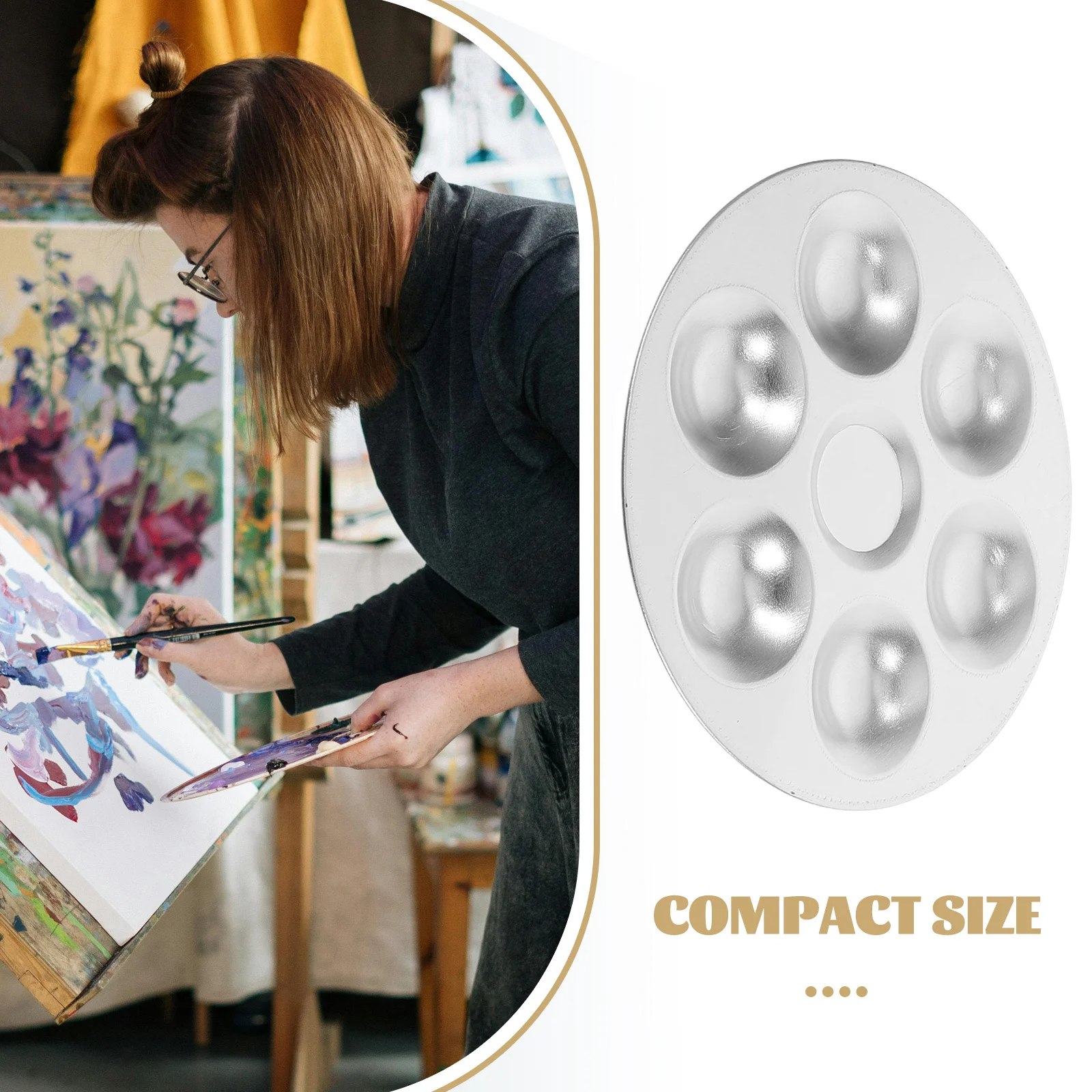 Paleta malarska aluminiowa 2 szt. z 10 otworami do farb gwaszowych i akwareli, wielokrotnego użytku, metalowa paleta, artykuły dla artystów