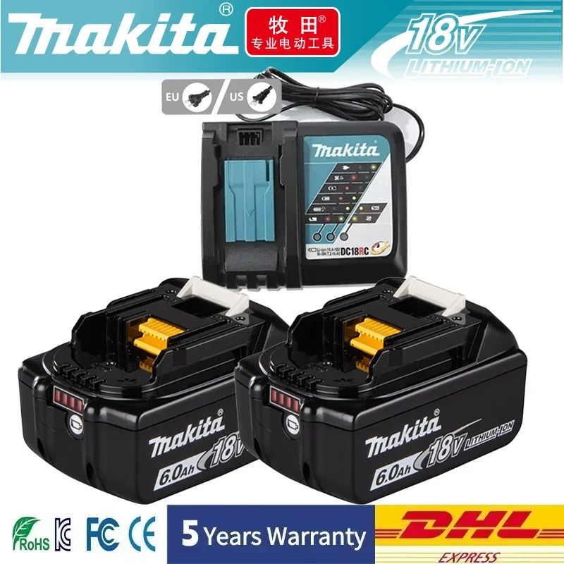 BL1860 Genuine Makita 18v battery bl1850b BL1850 bl1860 bl 1860 bl1830 bl1815 bl1840 LXT400 6.0Ah for makita 18v tools drill