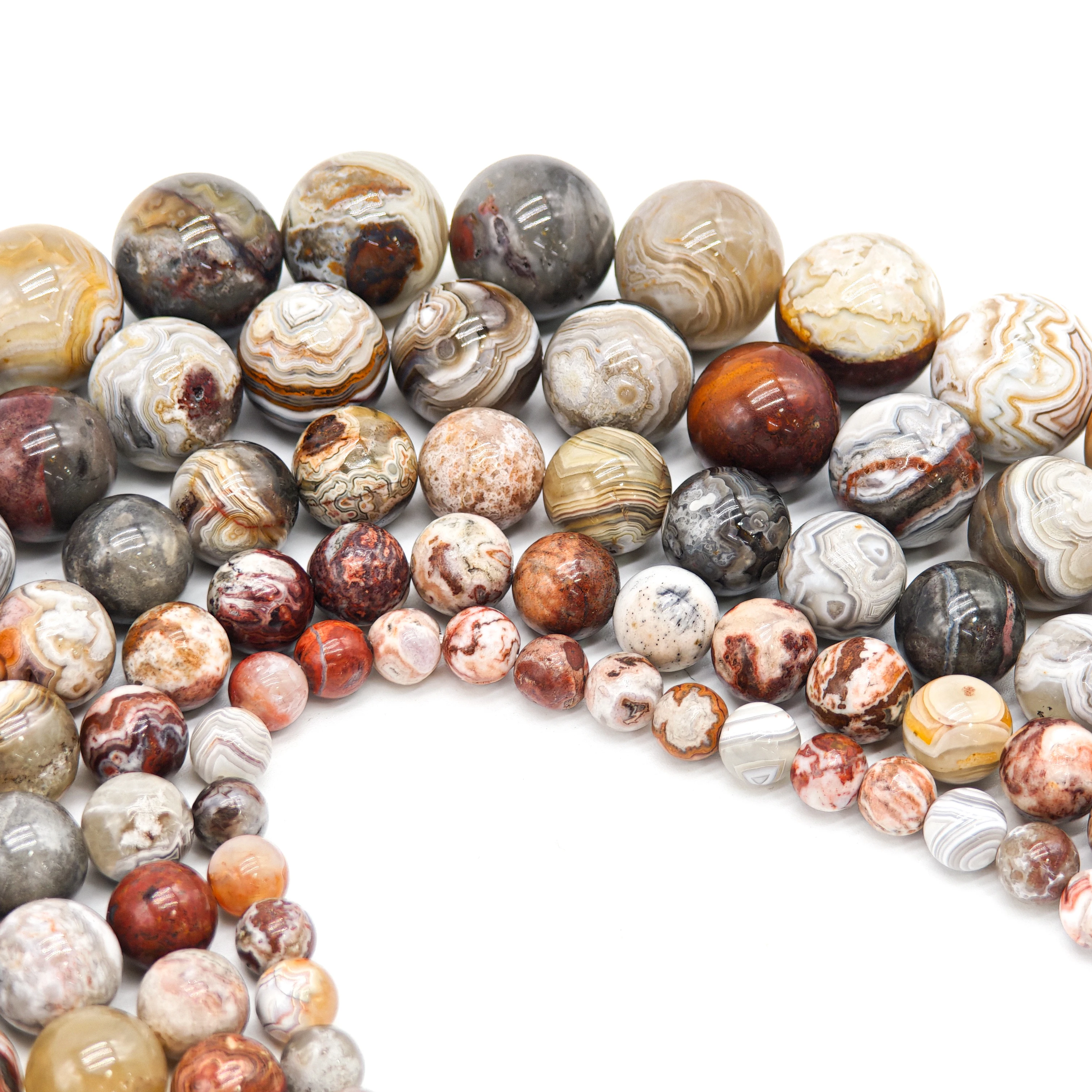 

Natural Mexican Fire Agate Beads 6/8/10/12/14mm Round Loose Gemstones for Jewelry Making - DIY Healing Stone, Wholesale Bulk