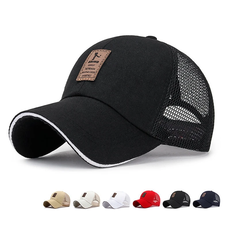 Unisex Summer Outdoor Anti-UV Sunhat Cool Breathable Mesh Cotton Baseball Cap Hip Hop Tennis Golf Regulowana czapka sportowa 7 kolorów