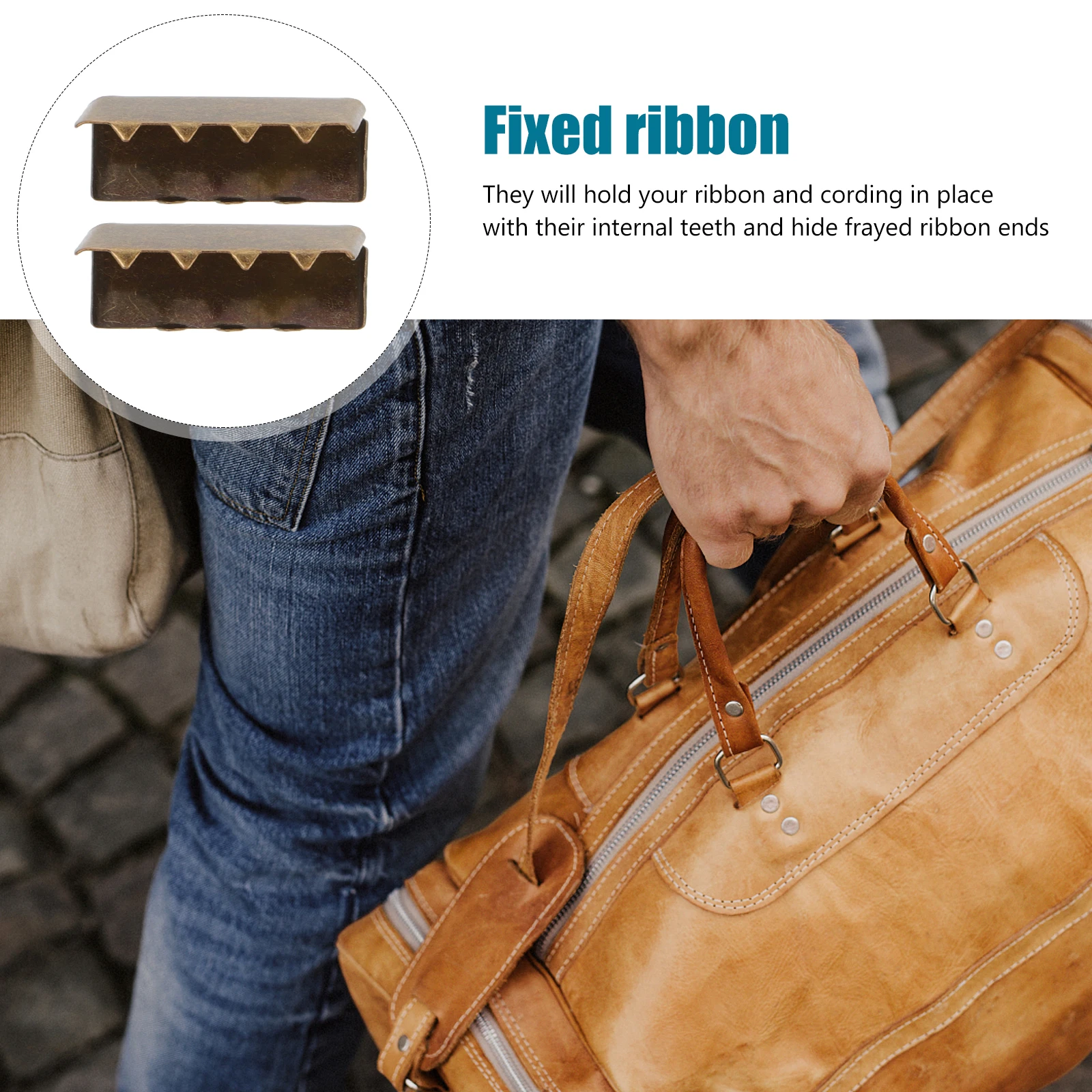 

20Pcs Metal Ribbon Ends Clamps Reliable Bag Strap Ends Clips DIY Handbag Making Buckles Jewelry Fasteners Clasp DIY Handbag