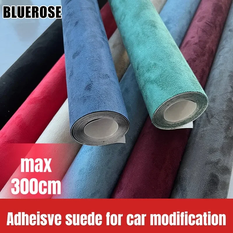 Self-Adhesive Elastic Suede Fabric Faux Fur DIY Repair for Car Interior Door Panel Dashboard Armrest Upholstery Refurbishment