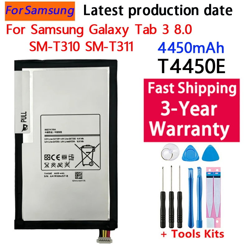 NEW T4450E 3.8V 4450mAh Replaceable Tablet Battery For Samsung Galaxy Tab 3 8.0 SM-T310 T315 SP3379D1H+Tools