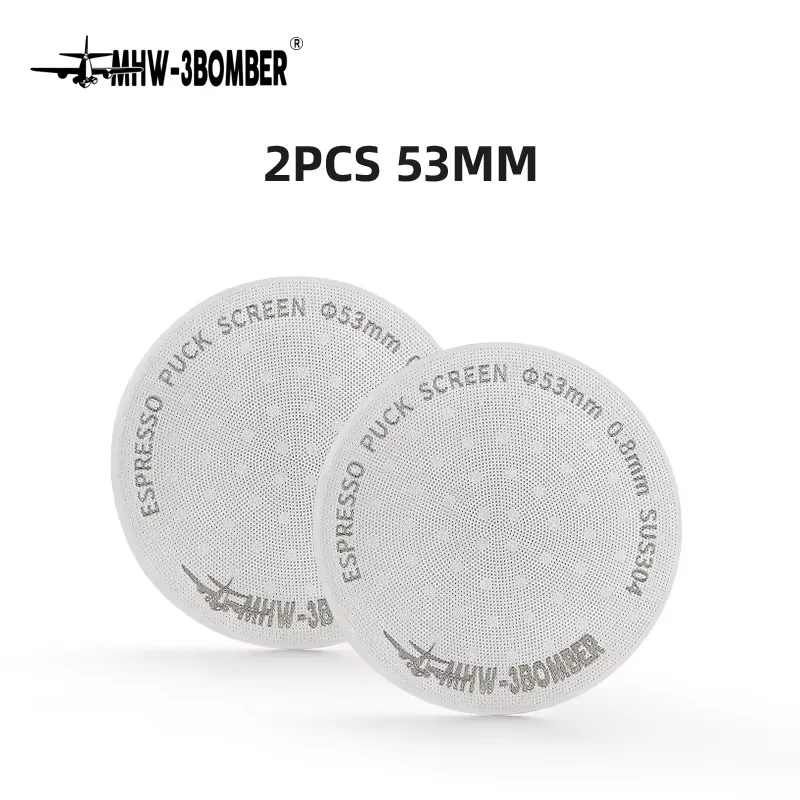 MHW-3BOMBER 51/53/58,5mm Puck-Sieb 0,2/0,8mm Metall Wiederverwendbarer Kaffeefilter für Espresso-Siebträger Kaffee-Zubehör