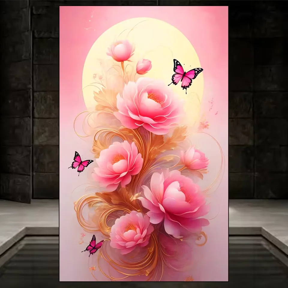 DIY Diamond Embroidery Set Flower Dream Rose Butterfly Full Square Round Diamond Diamond Embroidery Mosaic Handmade Home Decor