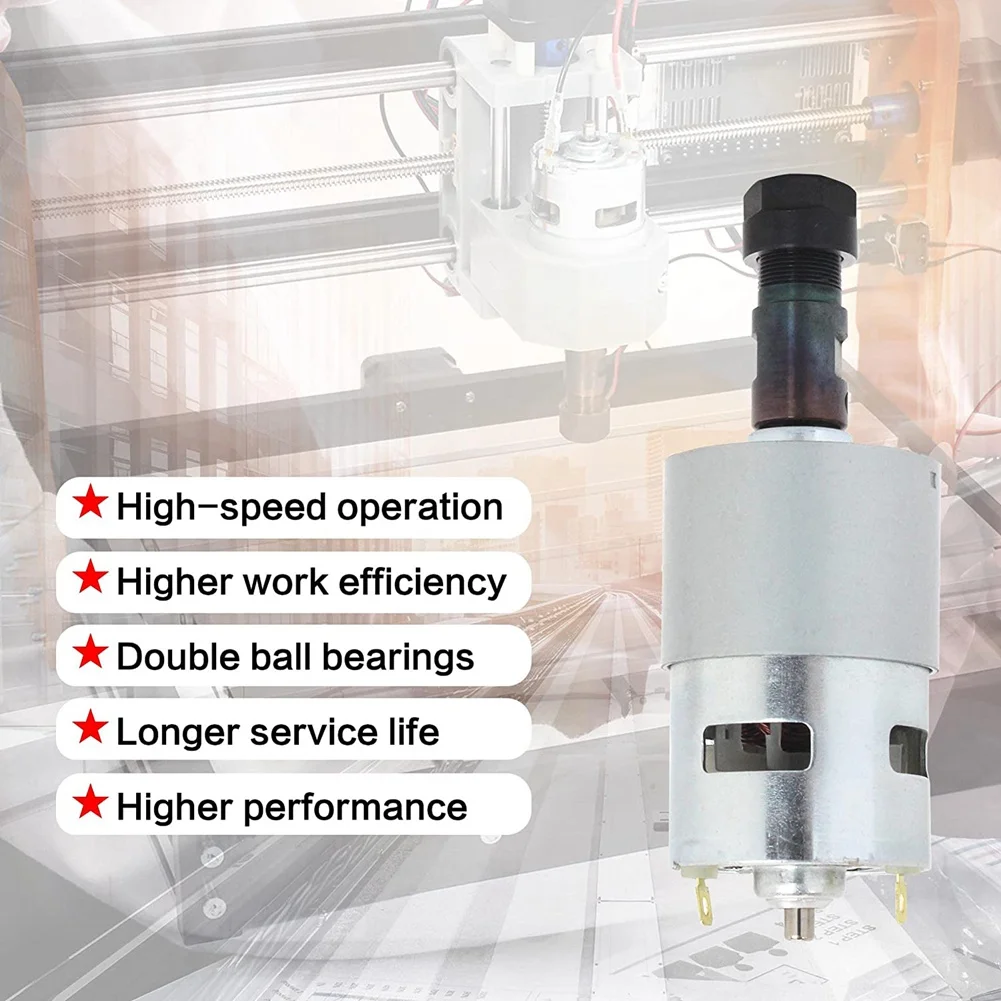 Multifunction DC Motor CNC 775 Spindle Motor 100W 12-24VDC 10000RMP + ER11 Collet For DIY Mini CNC 3018 3018Pro 3018Pro-Max 3018 view 3