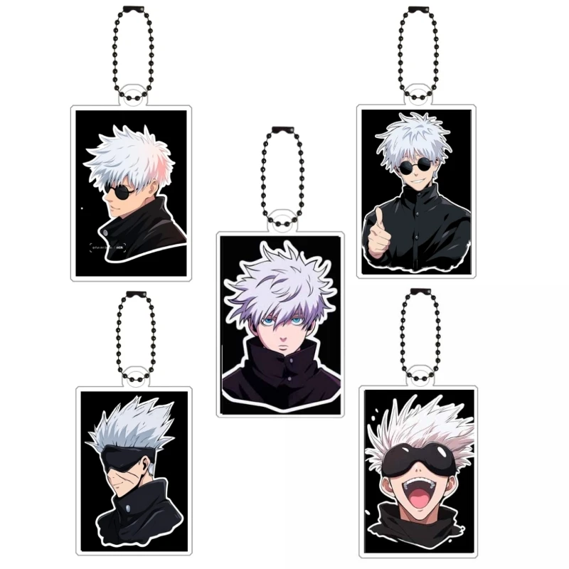 7Cm Anime Jujutsu Kaisen Satoru Gojo Yuji Itadori Keychain Cute Student Backpack Pendant Accessories Decorations Kawaii Gif