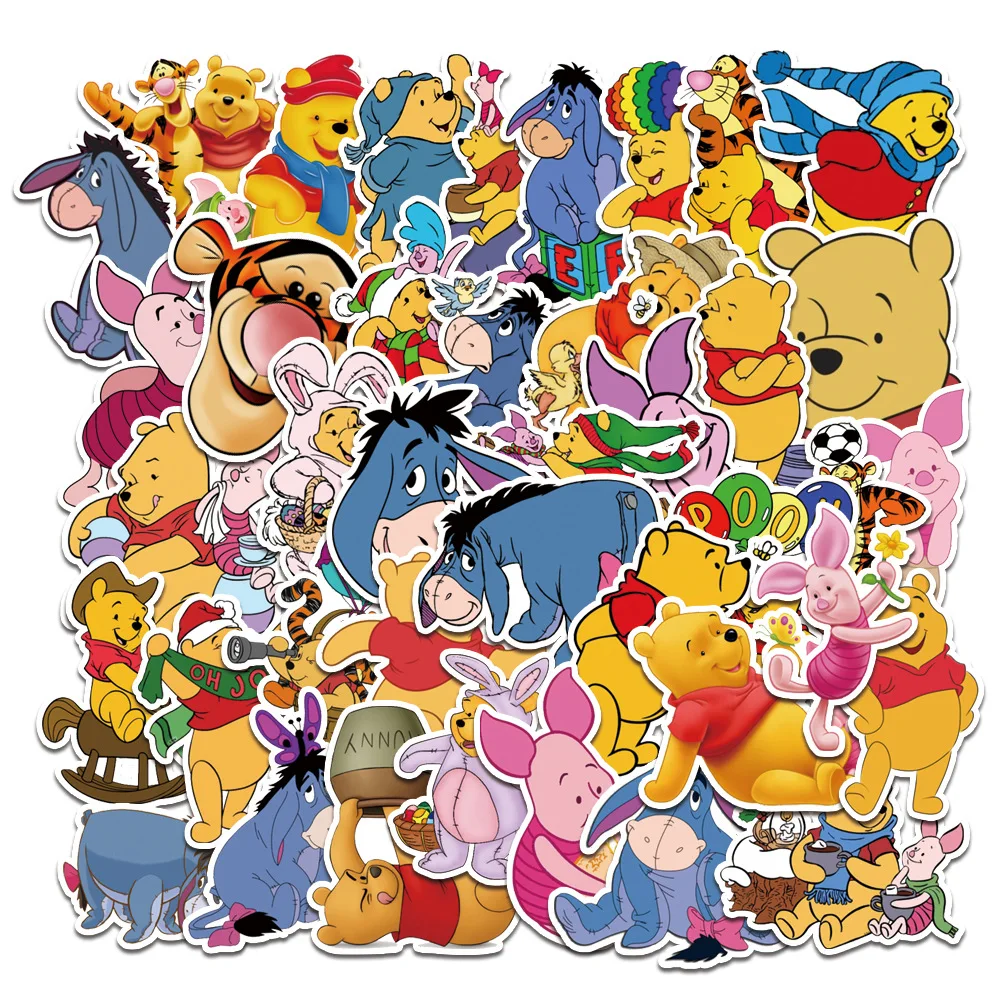 

10/25/40PCS Disney Kawaii Pooh Bear Sticker Cartoon Cute Graffiti Decoration Scrapbook Laptop Guitar Phone Case Decal Kids Toy