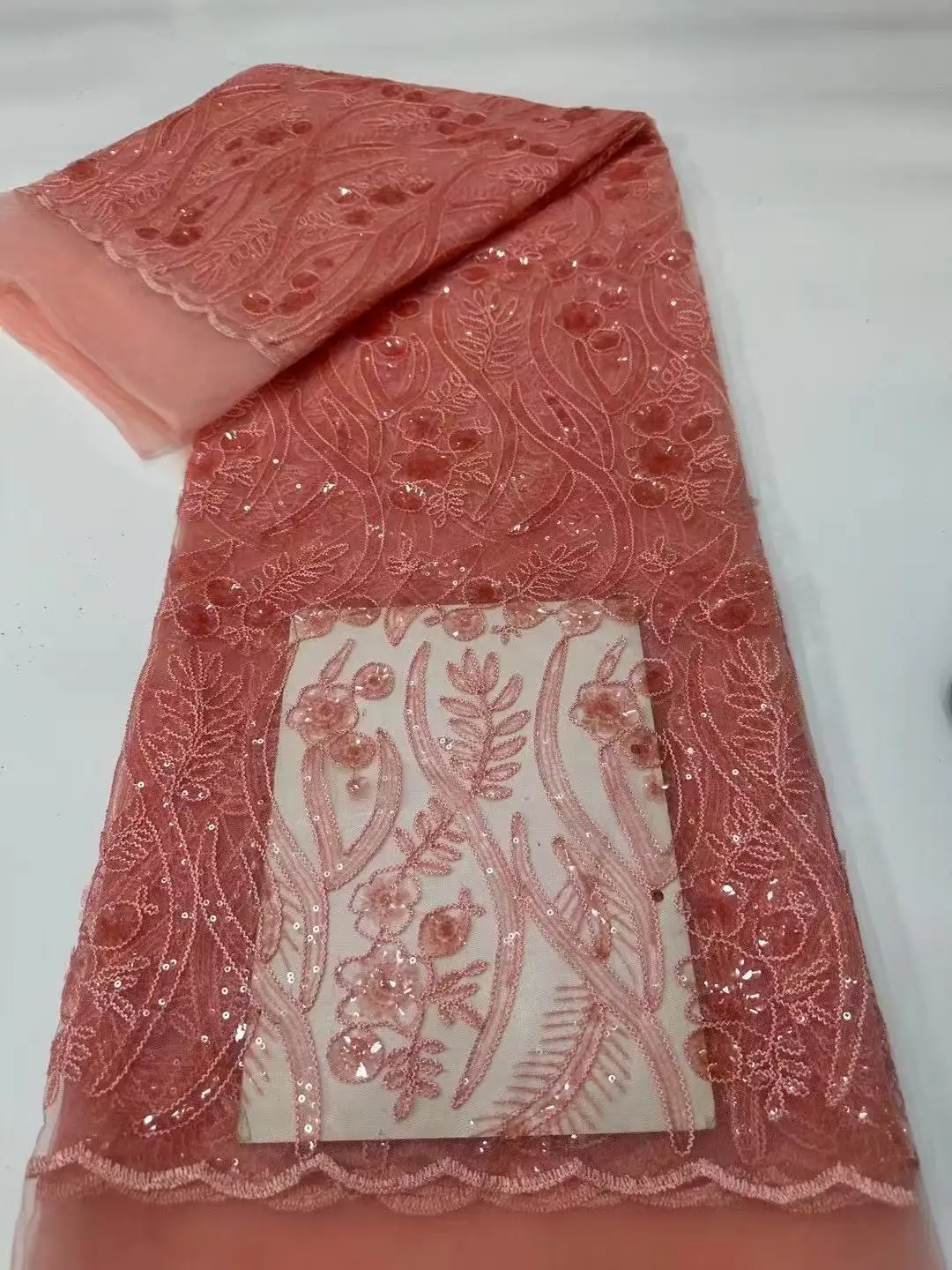 

High Quality Velvet French Tulle Net Sequins Fabrics Luxury Beaded Lace Fabric African Lace For Wedding Dress Women