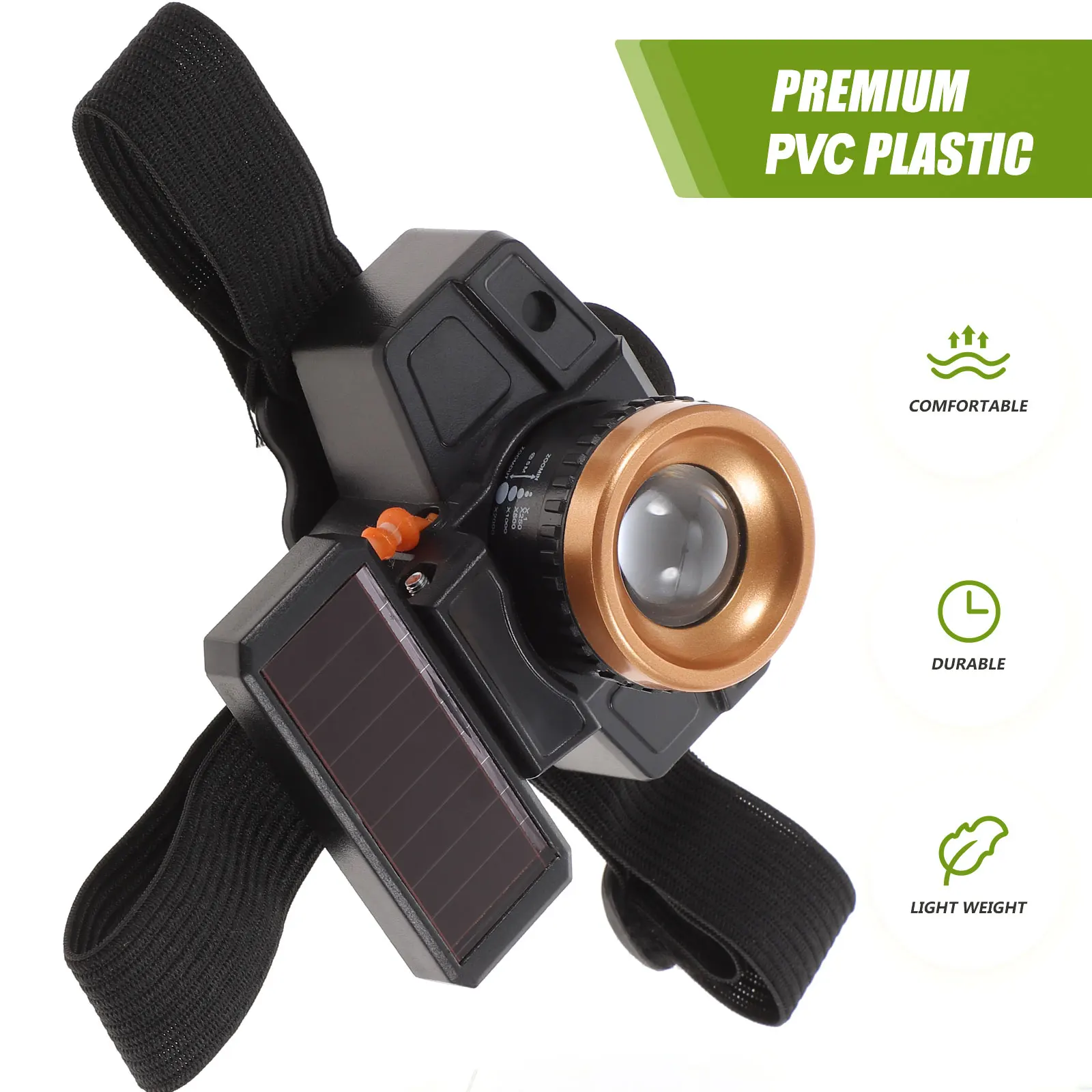 

1 set Outdoor Multi-Function Fishing Headlight Sensor Waterproof Strong Light Usb Solar Dual Charging 180° Adjustable