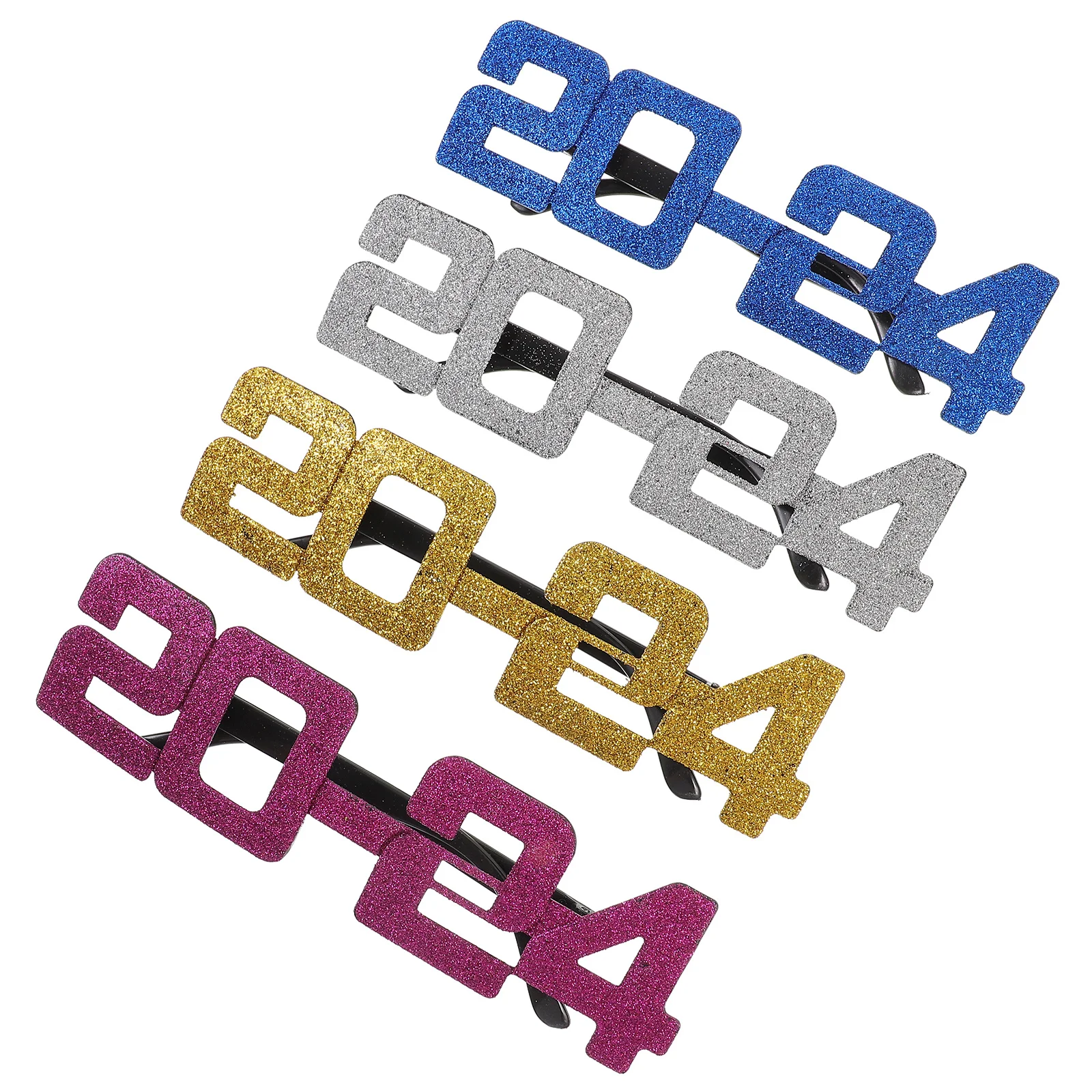 

4Pcs Fashion 2024 Party Glasses Colorful Number Eyewear Lightweight Comfortable Fit Perfect for New Year Celebrations and Event
