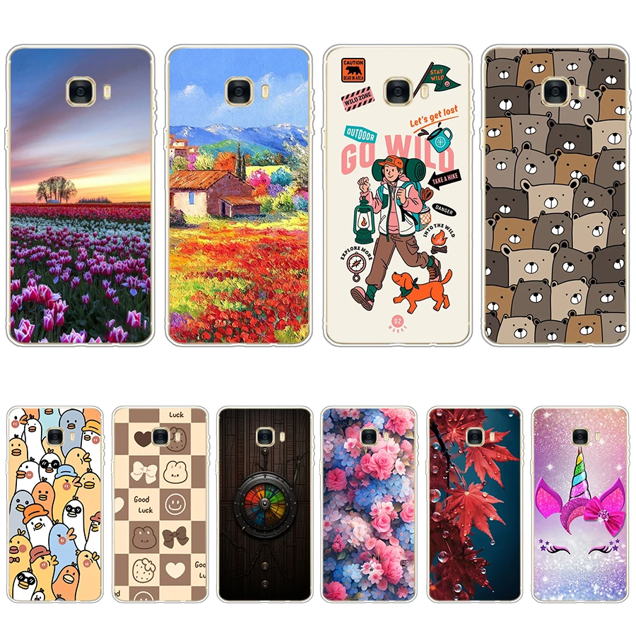 S2 colorful song Soft Silicone Tpu Cover phone Case for Samsung Galaxy C7/C7 Pro/C9 Pro