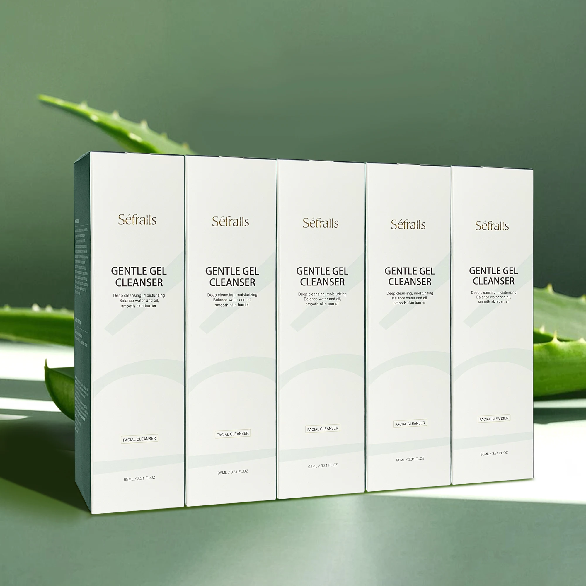 Séfralls Aloe Cleansing Gel Cleansing 98ml*5pcs  Gel Oil Control High-Tolerance Cleanser for Face and Body