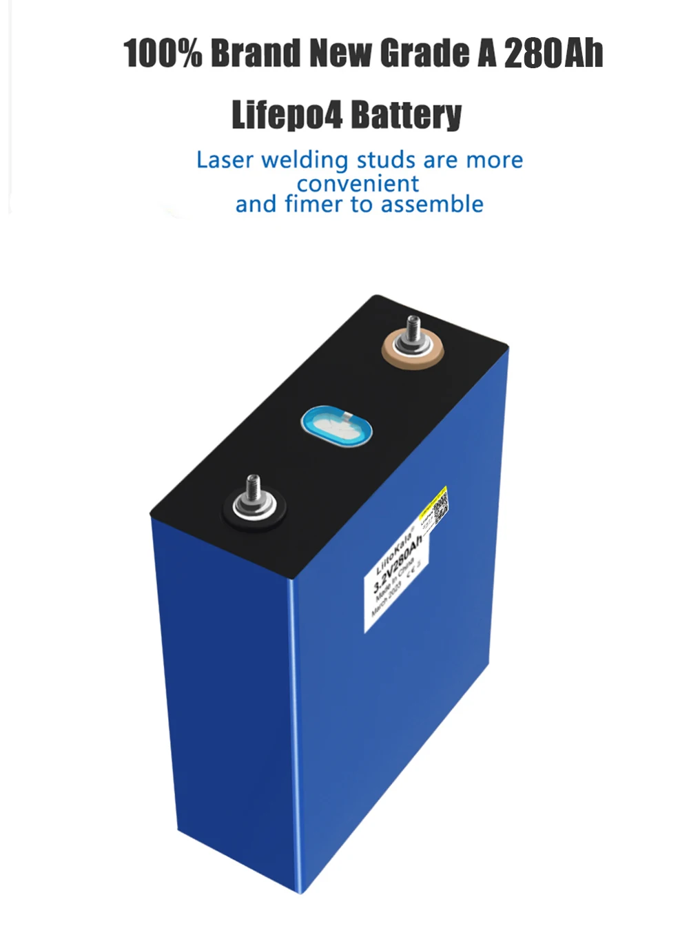 12 قطعة LiitoKala 3.2 فولت 280Ah Lifepo4 خلية بطارية ليثيوم الحديد الفوسفات الشمسية RV الصف A 280Ah الاتحاد الأوروبي الضرائب الشحن السريع