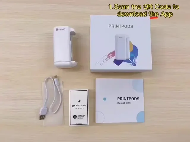 EVEBOT Printpods Mini Handheld Portable PrintPen Multi-Function Inkjet Mobile Wifi Printers For DIY Tattoo Logo Label