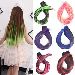 Zolin 5Clip Clip nell'estensione dei capelli un pezzo capelli lisci lunghi sintetici marrone evidenziato posticci per capelli Color pianoforte per donna