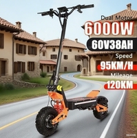 X5 Electric Scooter 6000W60V40V Dual Suspension Shock Absorption Maximum Speed 95 Km/H 11 Inches Maximum Mileage 90 Km Off-road