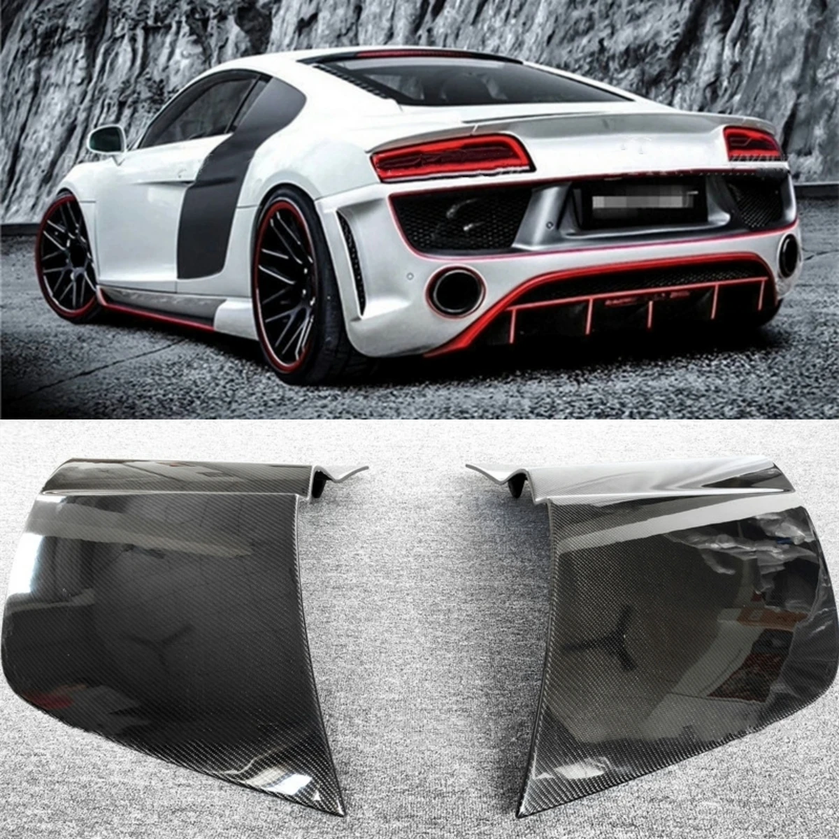 Carbon Fiber Rear Fender for Audi R8 V10 07-15 modified door panel fender wing Surround Body kit Car Accessories