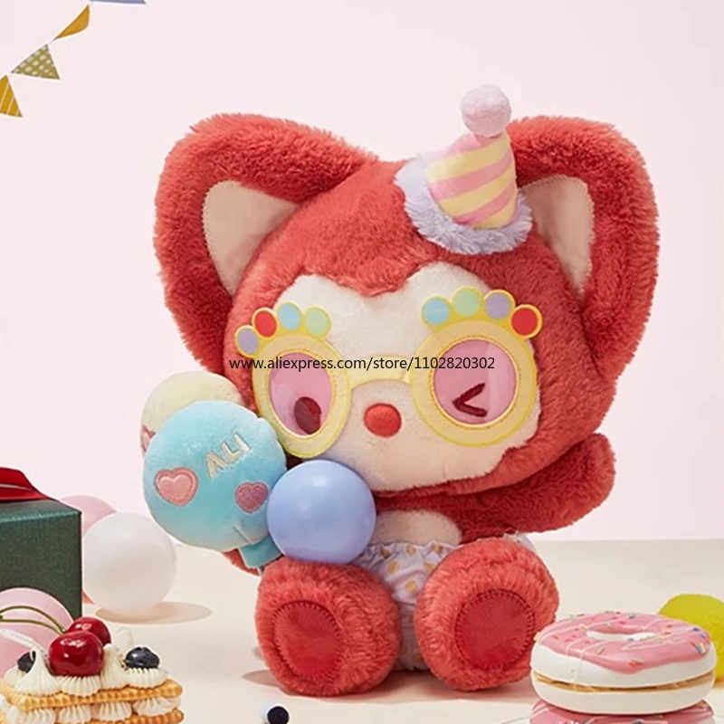 MINISO Ali The Fox Party Series Doll Anime Soft Pillow Cute School Bag Decoration Pendant Children's Plush Toy Birthday Gift