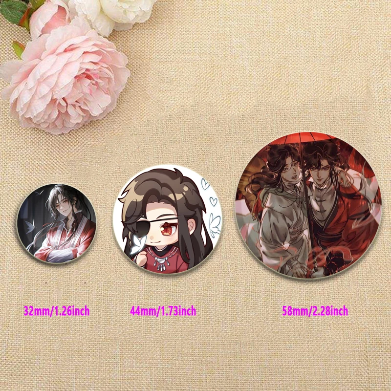 BL Anime Heaven Official\'s Blessing HD Print Pins Cute Q-version Cartoon Brooches Hua Cheng Xie Lian Badge Backpack Accessories