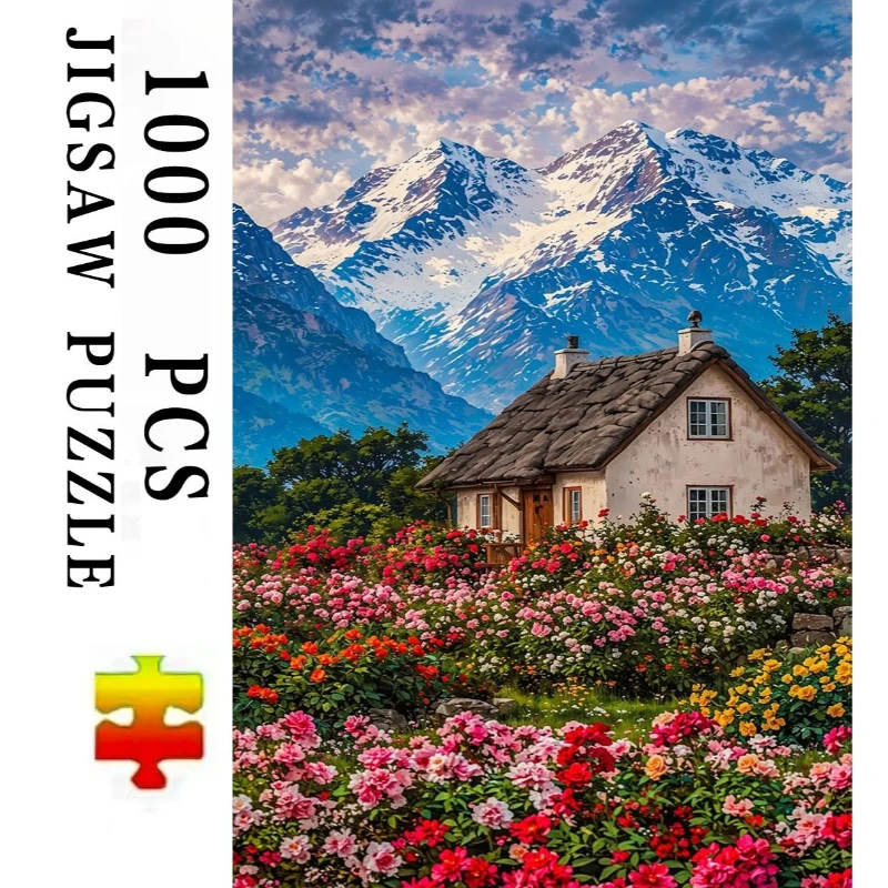 Jigsaw Puzzle for Adults 500/1000/1200/2000PCS European Countryside Houses Scenery Mindful Hobby Collectible Art Gift