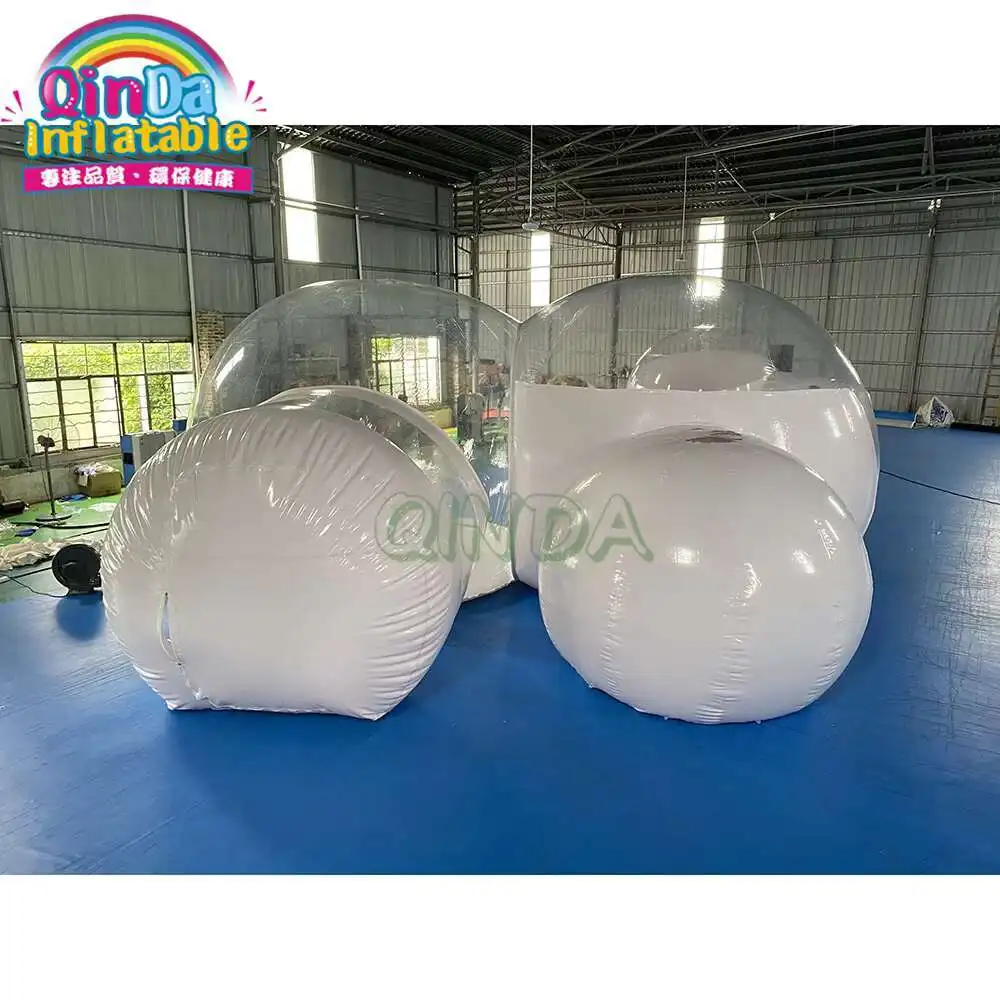 Tienda de campaña inflable transparente transparente con burbujas de cristal para acampar alquiler al aire libre/tienda inflable con cúpula de burbujas con túnel