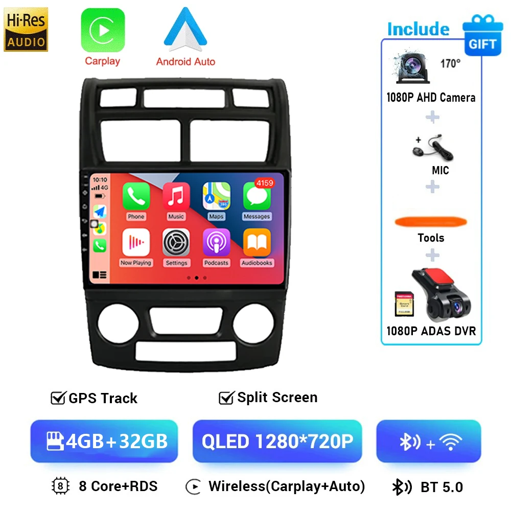 Autoradio voor Kia Sportage 2 2007 2008 2009 Multimedia Speler 2 Din Android 16 Carplay Auto Stereo GPS DVD Head Unit 5G WIFI