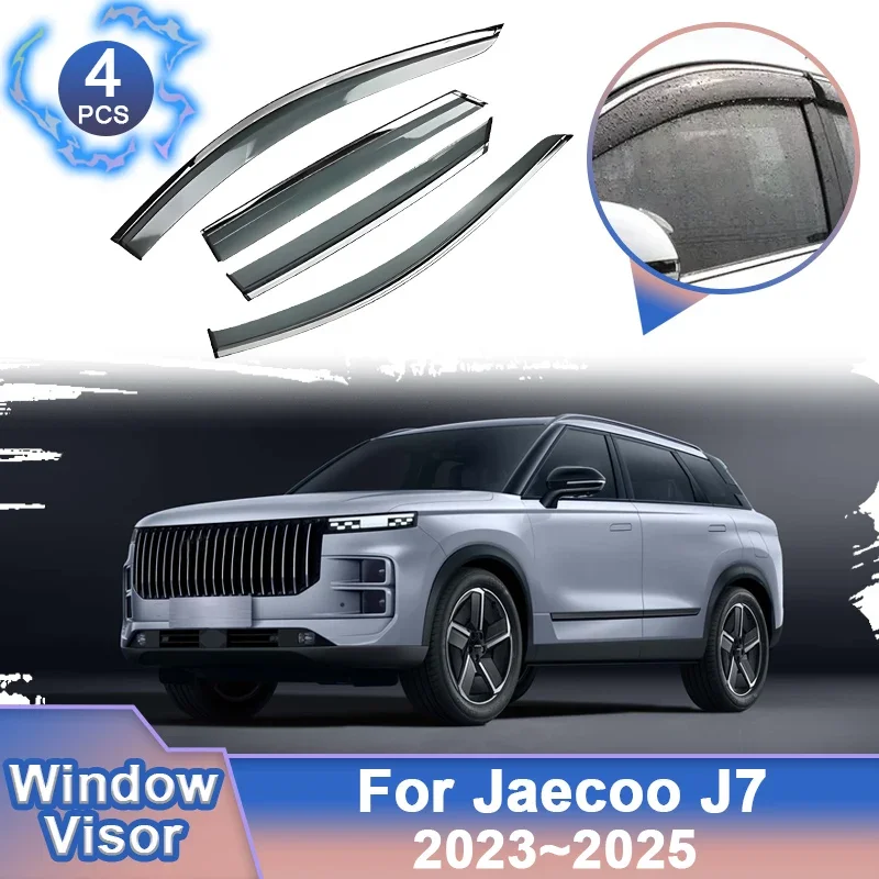 Sun Rain Window Visor For Jaecoo J7 7 2023 2024 2025 Tansuo 06 Vent Car Side Deflector Awning Guard Cover Windshield Accessories