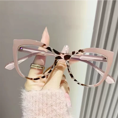 Imagen 2 del producto R57486 Monturas de gafas de protección contra luz azul, ojo de gato, prescripción óptica personalizable, gafas de presbicia informales populares