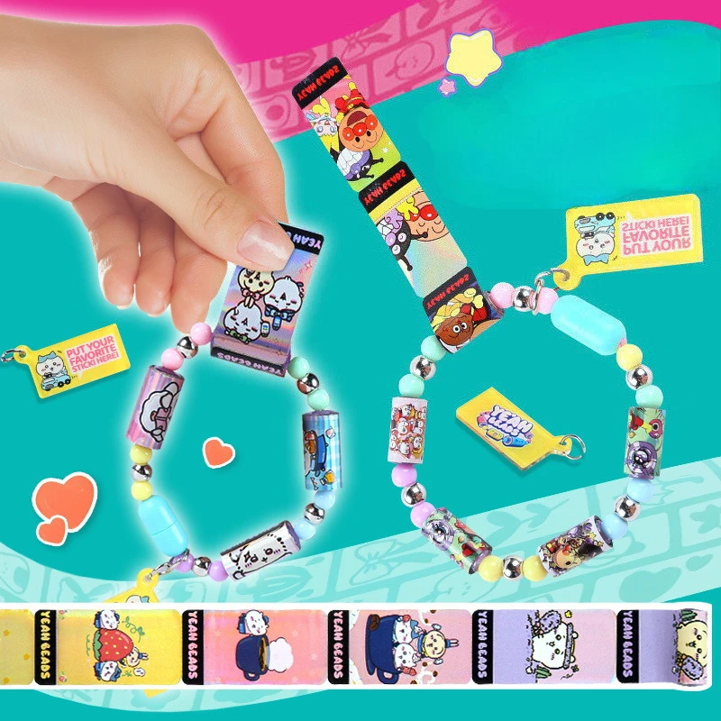 Creative Beads Sticki Rolls DIY Bracelet Beads Surprise Stickers Roll Handmade Sticker Creative Jewelry Toys Funny Stationery