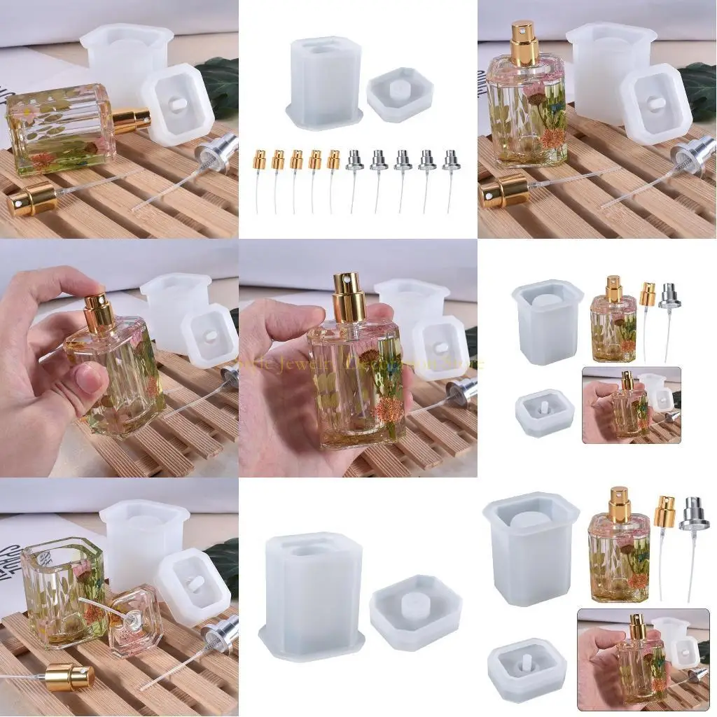 

D46E DIY Resin Molds for Spray Bottles Silicone Resin Casting Molds with Heads