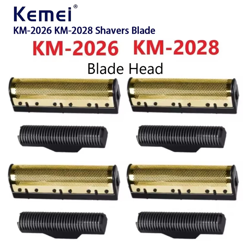 Kemei Original Electric Shavers Blades Golden Foil Knife Net and Cutter Head Suitable for KM-2026 KM-2028 Floating Razor