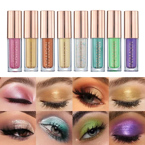 Imagen 2 del producto Sombra de ojos con purpurina multicolor, brillo mate, lentejuelas de perlas, sombra de ojos líquida de moda, impermeable, Sexy, ilumina los ojos, cosméticos, nuevo