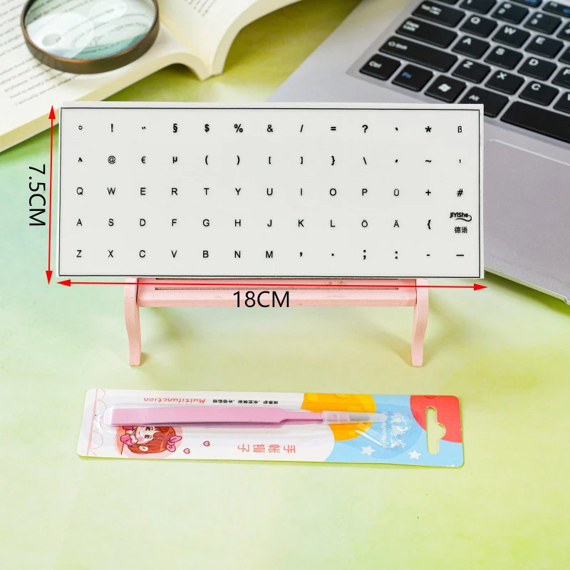 German Keyboard Transfer Stickers with Free Tweezers, No Residue Pvc Deutsch Keycap Decals for Laptop Desktop Pc Notebook