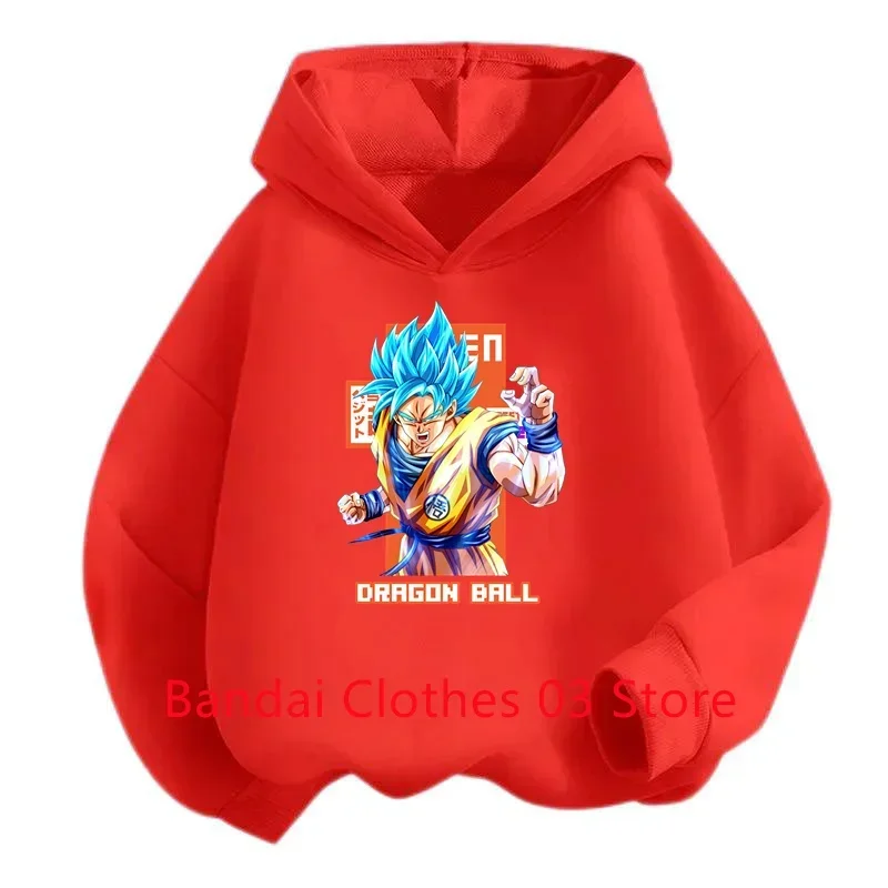 Topy dla chłopców od 2 do 12 lat Ubrania dla dzieci Goku Odzież wierzchnia Dragonball Bluza dla dzieci Dziewczyna Bluza z kapturem 2024 Odzież wiosenna Matka