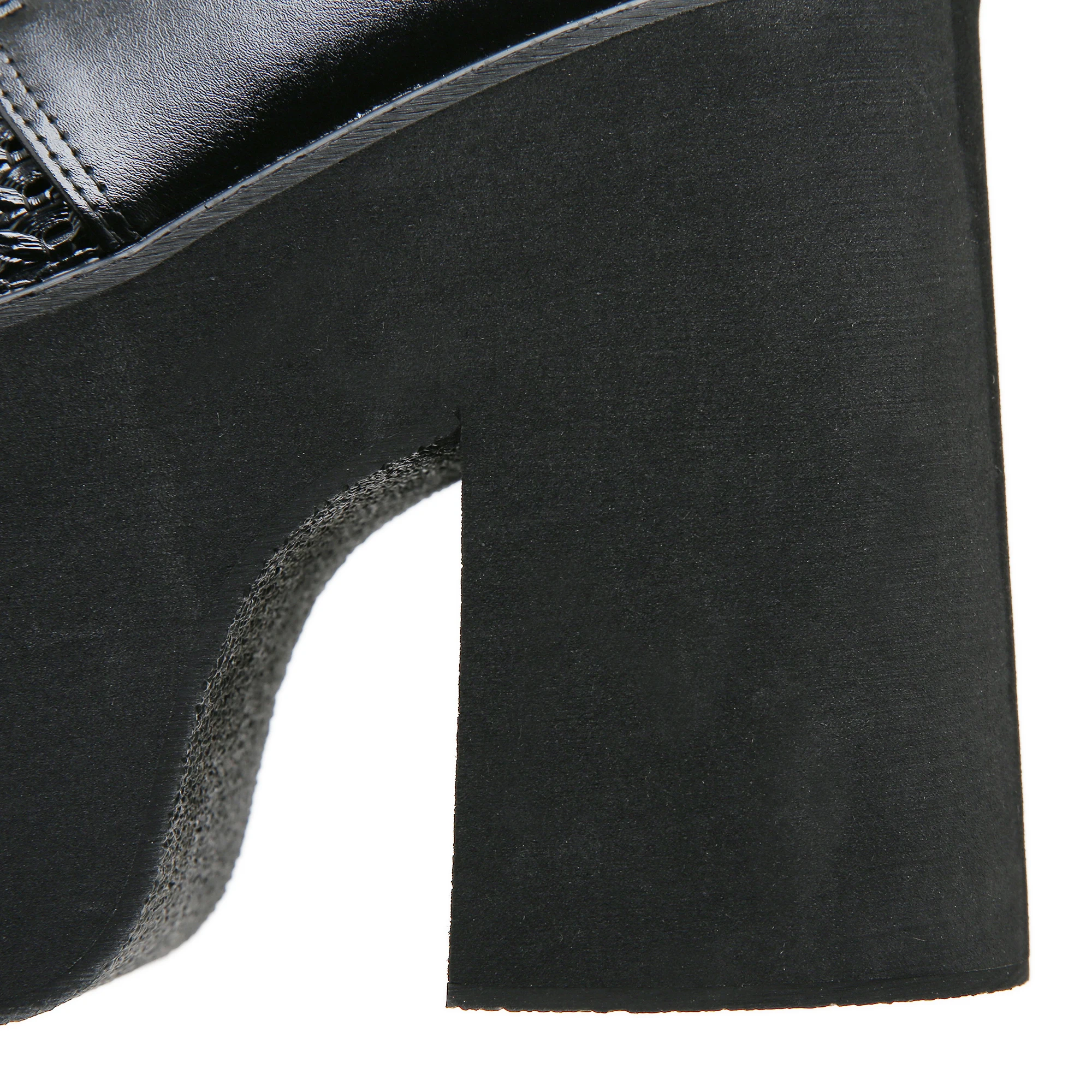 Gdgydh Damen Mules Schnür-Plateau-Sandalen für Frauen, klobiger Absatz, ausgehöhlte High-Heels-Schuhe, Keilabsatz, Sommer-Slingback-Schuh – Detail 9