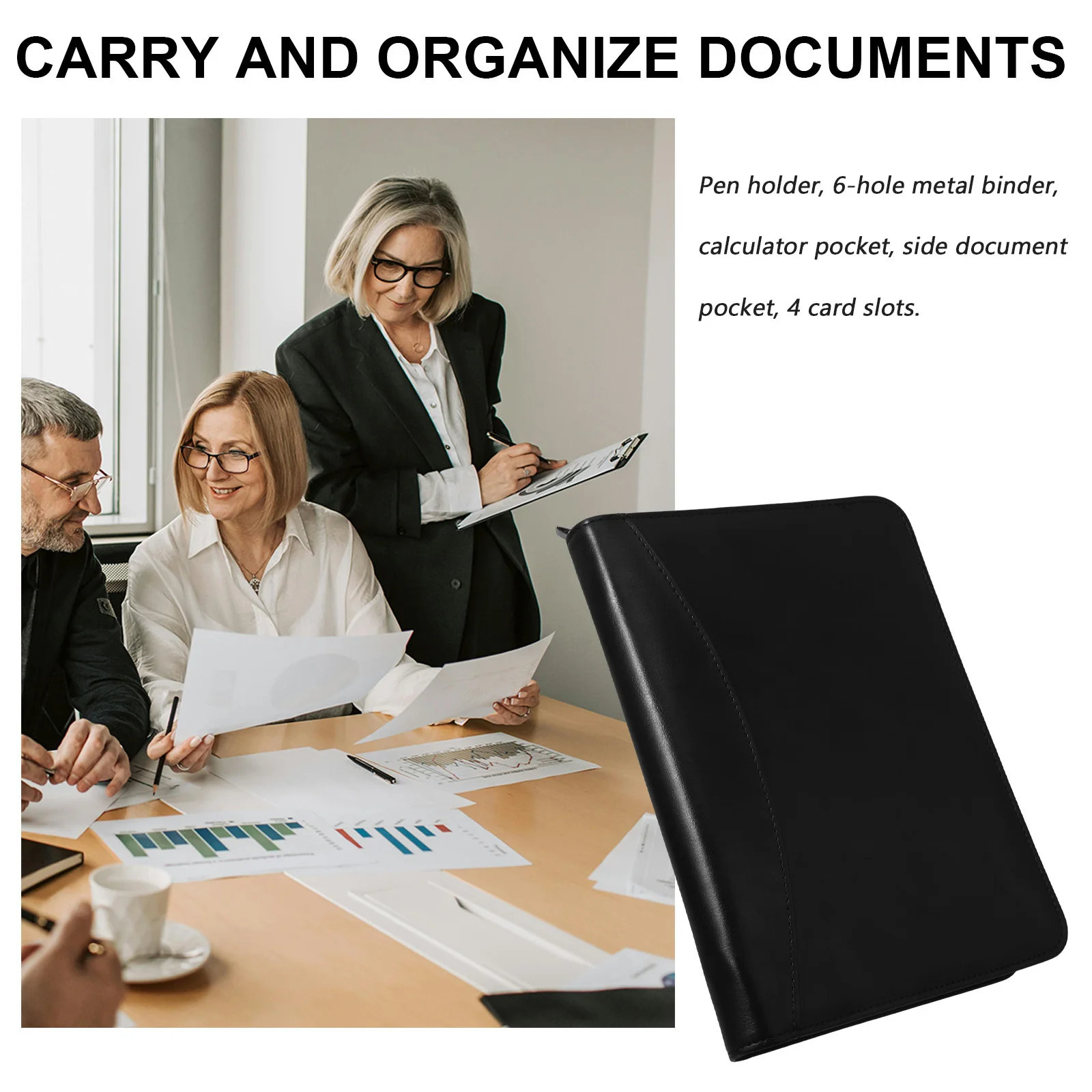 A5 Portfolio Binder with Zipper Rugged Document Organizer for Business Use Sleek Work Folder Padfolio Office Accessory for Daily