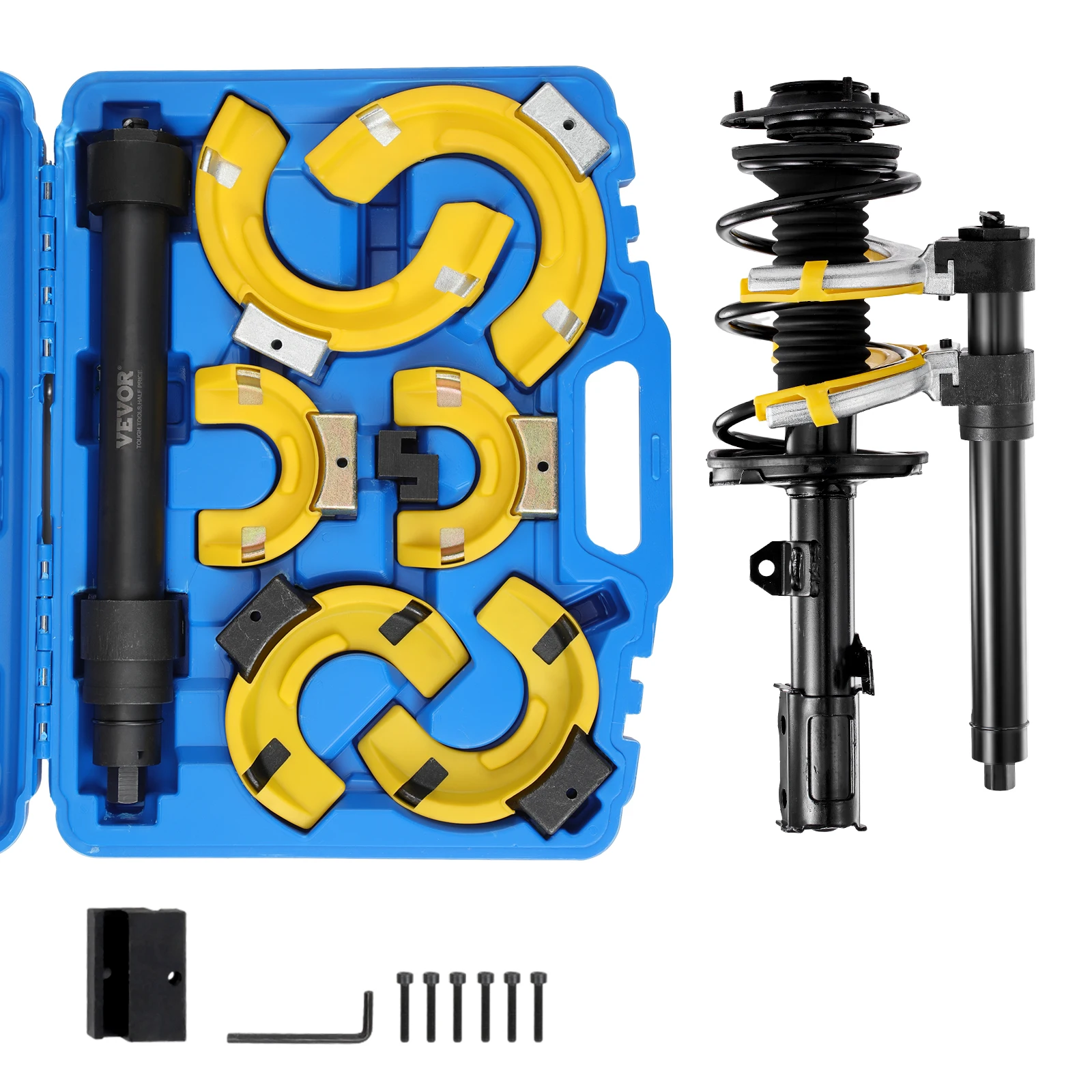 VEVOR Strut Spring Compressor Set Macpherson Strut Spring Compressor Kit Interchangeable Fork Strut Coil Extractor Remover Tool