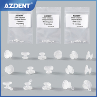 AZDENT Dental Orthodontic Composite Clear Ceramic Lingual Buttons for Bondable Round /Rectangular Base