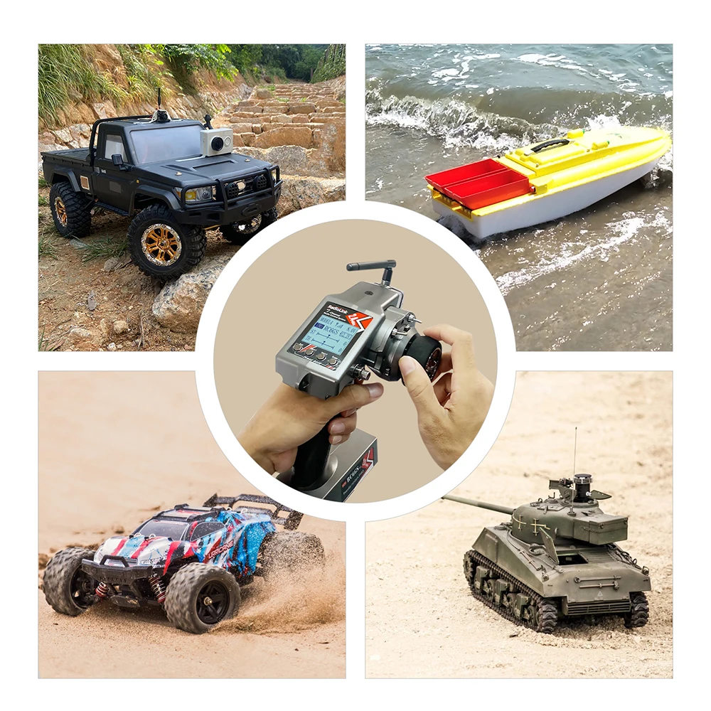 RadioLink-Tela LCD Controle Remoto, Receptor R7FG para Carro RC, Barco, Navio, R6GS, V3, 2.4GHz, 6CH