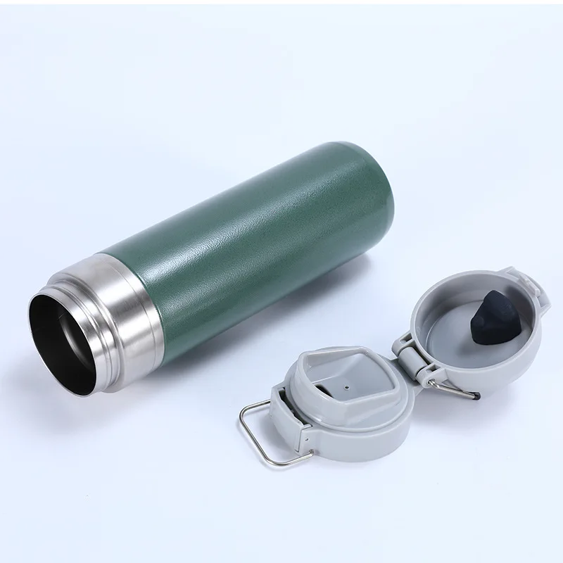 American 304 Stainless Steel Insulated Cup Portable Sports Water Bottle Large-capacity Spray-painted Vacuum Bouncy Cup