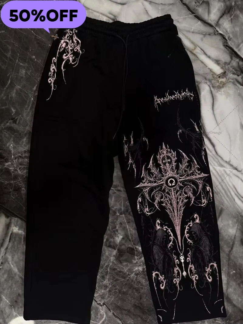 

Fitness Sports Sweatpants High Street Fashion Hip Hop Retro Stripe Casual Straight Wide Pants Men Harajuku Y2K Fashion Pants