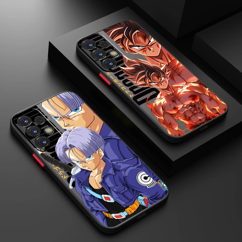 D-Dragon Ball Goku Fashion Frosted Translucent For Samsung Note 20 A35 A03 A54 A35 A22 A34 A14 A24 A04 A55 5G Back Phone Case