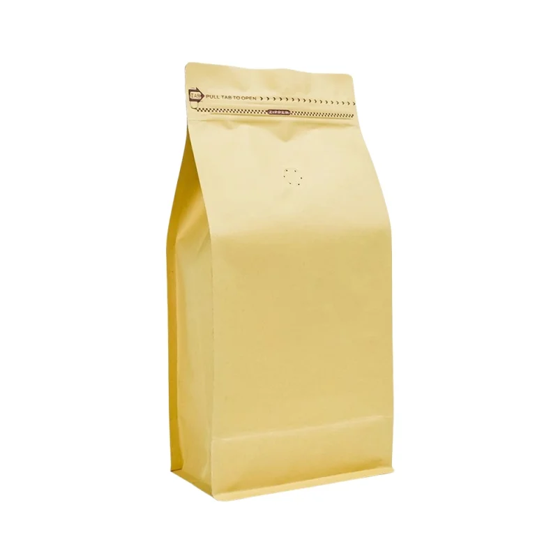 StoBag 50pcs Kraft Paper White Coffee Beans Bag Packaging with Valve Sealed for Food Powder Tea Nuts Storage Airtight Pouches