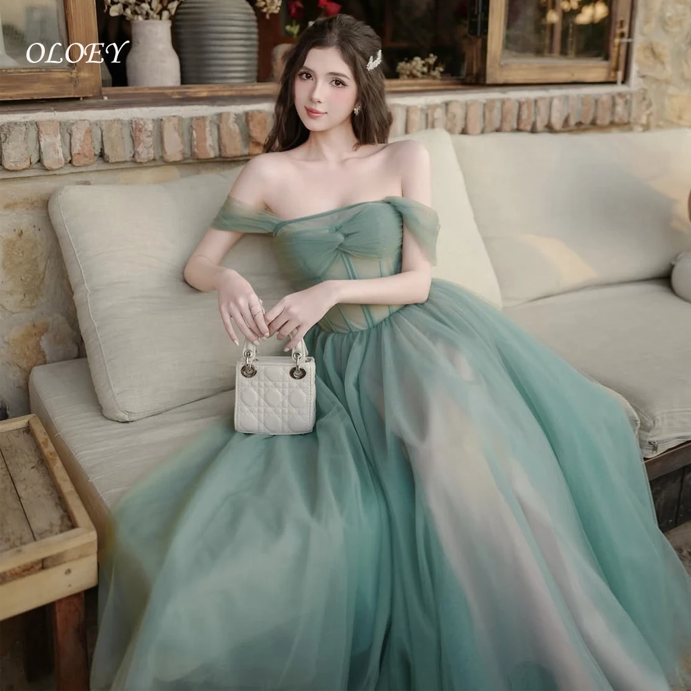 

OLOEY Customized Elegant Organza Strapless Evening Dress Classic A-Line Prom Dresses Temperament Flowers Special Occasion Gowns